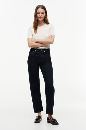 TAPERED RINSE HW ANKLE Kadın Mavi Denim Pantolon - WW0WW50966