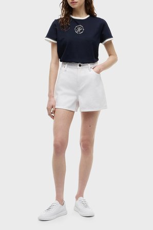 Tommy Hilfiger Regular Fit Bisiklet Yaka T Shirt Kadın T SHİRT WW0WW50032 C1G LACİVERT