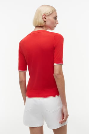 LYOCELL SILK C-NK SS SWTR Kadın Kırmızı Kazak - WW0WW51054