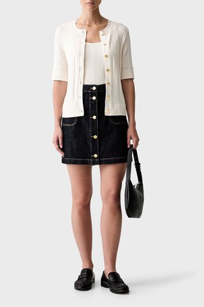 Tommy Hilfiger Pamuklu Kısa Kollu Kazak Kadın KAZAK WW0WW50070 Z00 AÇIK BEJ