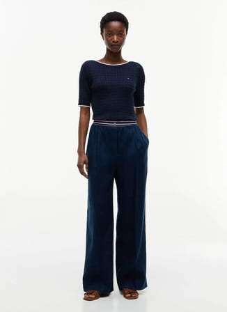 Tommy Hilfiger Lacivert Kadın Pantolon WW0WW50123C1G
