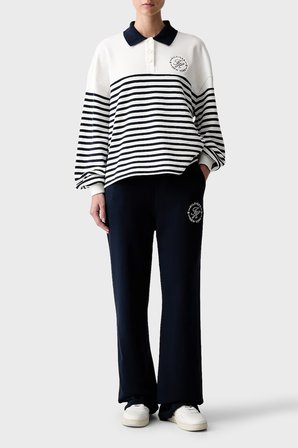 Tommy Hilfiger %100 Pamuk Logolu Relaxed Fit Sweat Kadın SWEAT WW0WW50036 0FG BEYAZ-LACİVERT