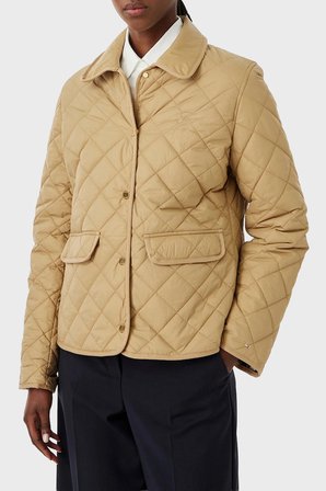 Tommy Hilfiger Slim Fit Uzun Kollu Cepli Çıtçıtlı Kapitone Ceket Kadın MONT WW0WW50936 AEH CAMEL