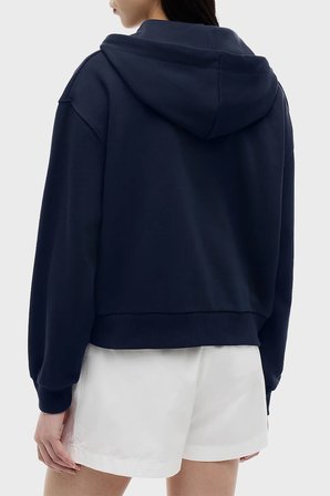Tommy Hilfiger Pamuklu Regular Fit Kapüşonlu Fermuarlı Logolu Sweat Kadın SWEAT WW0WW50938 C1G LACİVERT