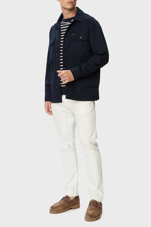 Tommy Hilfiger Logolu Pamuklu Regular Fit Göğüs Cepli Ceket Erkek CEKET MW0MW43471 DW5 LACİVERT