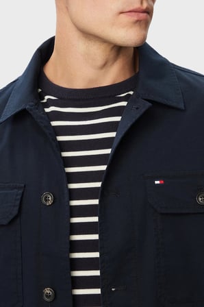 Tommy Hilfiger Logolu Pamuklu Regular Fit Göğüs Cepli Ceket Erkek CEKET MW0MW43471 DW5 LACİVERT