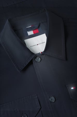 COTTON BLEND SHIRT JACKET Erkek Mavi Mont - MW0MW43471