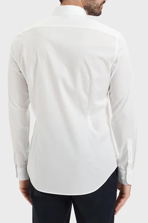 Tommy Hilfiger Pamuklu Slim Fit Uzun Kollu Gömlek Erkek GÖMLEK MW0MW43749 YBR BEYAZ