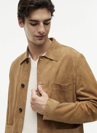 Tommy Hilfiger Kahverengi Erkek Ceket MW0MW442960HD_SUEDE CHORE JACKET
