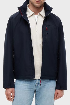 Tommy Hilfiger Logolu Regular Fit Çıkarılabilir Kapüşonlu Mont Erkek MONT MW0MW44299 DW5 LACİVERT