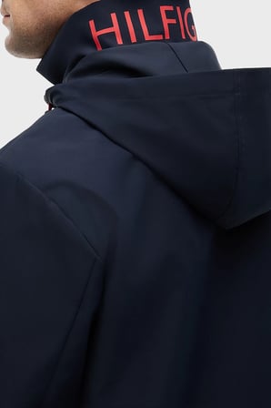 Tommy Hilfiger Logolu Regular Fit Çıkarılabilir Kapüşonlu Mont Erkek MONT MW0MW44299 DW5 LACİVERT