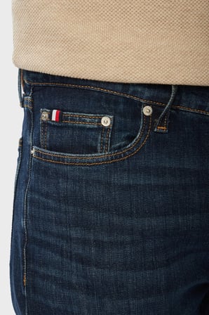 Tommy Hilfiger Pamuklu Slim Fit Düz Paça Jeans Erkek KOT PANTOLON MW0MW43162 1BN LACİVERT
