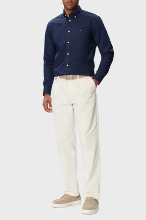 Tommy Hilfiger Regular Fit Klasik Yaka Uzun Kollu Gömlek Erkek GÖMLEK MW0MW43429 DCC LACİVERT