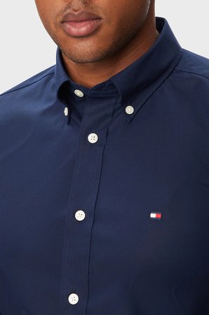 Tommy Hilfiger Regular Fit Klasik Yaka Uzun Kollu Gömlek Erkek GÖMLEK MW0MW43429 DCC LACİVERT