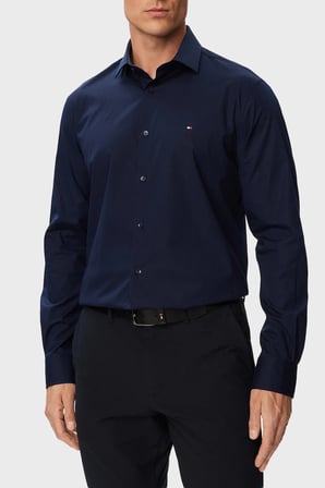Tommy Hilfiger Pamuklu Slim Fit Uzun Kollu Gömlek Erkek GÖMLEK MW0MW43749 DCC LACİVERT