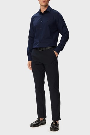 Tommy Hilfiger Pamuklu Slim Fit Uzun Kollu Gömlek Erkek GÖMLEK MW0MW43749 DCC LACİVERT