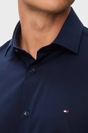 Tommy Hilfiger Pamuklu Slim Fit Uzun Kollu Gömlek Erkek GÖMLEK MW0MW43749 DCC LACİVERT