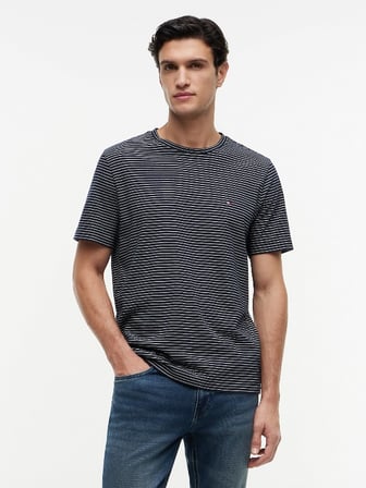 ESS SEASONAL REG FIT STRIPE TEE Erkek Mavi T-Shirt - MW0MW40923