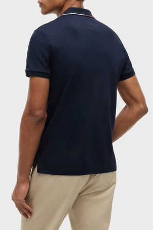 Tommy Hilfiger Pamuklu Slim Fit Düğmeli Polo Yaka T Shirt Erkek POLO YAKA T SHİRT MW0MW43263 DW5 LACİVERT