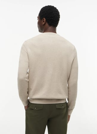Tommy Hilfiger Bej Erkek Bisiklet Yaka Kazak MW0MW36347ADK_ESSENTIAL STRUCTURE