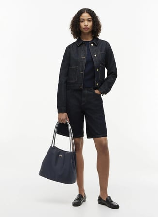 Tommy Hilfiger Lacivert Kadın Tote Çanta TH MARINA HOBO/TOTE NYLON