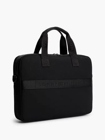 TOMMY HILFIGER Erkek Marka Logolu Günlük Kullanıma Uygun Siyah Laptop & Evrak Çantası AM0AM14445 BDS
