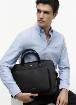 Tommy Hilfiger Siyah Erkek Laptop Çantası TH CENTRAL COMPUTER BAG