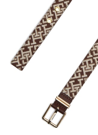 Tommy Hilfiger Kahverengi-Beyaz Kadın Kemer AW0AW18894RBL