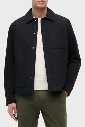 Tommy Hilfiger Pamuklu Klasik Yaka Çıtçıtlı Ceket Erkek CEKET MW0MW43215 BDS SİYAH