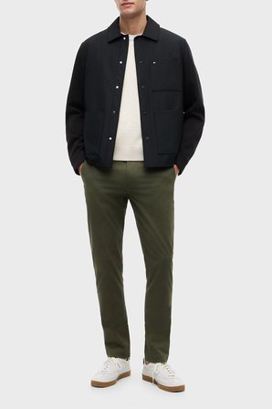 Tommy Hilfiger Pamuklu Klasik Yaka Çıtçıtlı Ceket Erkek CEKET MW0MW43215 BDS SİYAH