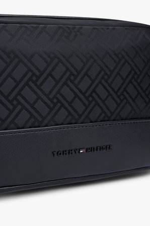 TH NYLON JACQUARD WASHBAG Erkek Siyah Çanta - AM0AM14508