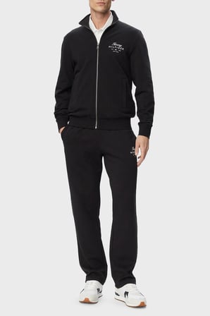 Tommy Hilfiger Logolu % 100 Pamuk Dik Yaka Fermuarlı Sweat Erkek SWEAT MW0MW43219 BDS SİYAH