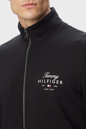 Tommy Hilfiger Logolu % 100 Pamuk Dik Yaka Fermuarlı Sweat Erkek SWEAT MW0MW43219 BDS SİYAH