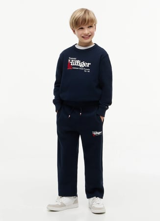 Tommy Hilfiger Lacivert Erkek Çocuk Nakışlı Regular Fit Sweatpant KB0KB10593-EMBROIDERY GRAPHIC