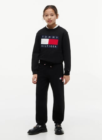 Tommy Hilfiger Siyah Erkek Çocuk Regular Fit Sweatpant KS0KS00715-HERITAGE FLAG SWEATPANTS