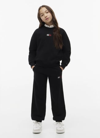 Tommy Hilfiger KG0KG09531-TOMMY RHINESTONE Siyah Kız Çocuk Sweatpant