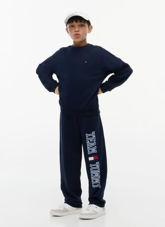 Tommy Hilfiger Lacivert Erkek Çocuk Regular Fit Sweatpant KB0KB10497-TEAM TOMMY SWEATPANT