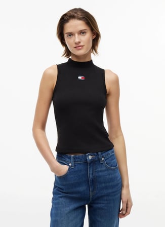Tommy Jeans Siyah Kadın Nakışlı T-Shirt DW0DW23478BDS