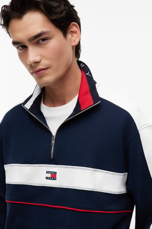 TJM RLX CBLOCK QZ Erkek Mavi Sweatshirt - DM0DM23244
