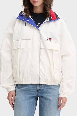 Tommy Jeans Kapüşonlu Yaka Fermuarlı Mont Kadın MONT DW0DW22915 YBH BEYAZ