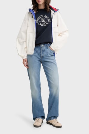Tommy Jeans Kapüşonlu Yaka Fermuarlı Mont Kadın MONT DW0DW22915 YBH BEYAZ