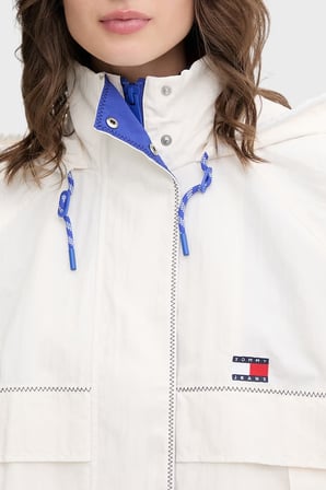 Tommy Jeans Kapüşonlu Yaka Fermuarlı Mont Kadın MONT DW0DW22915 YBH BEYAZ