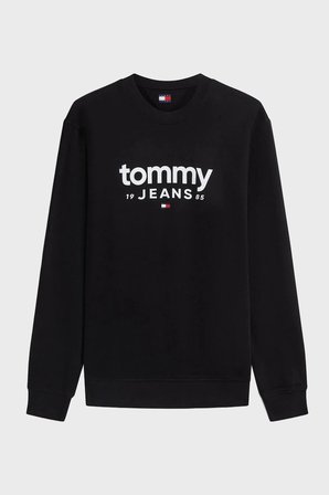 Tommy Jeans Pamuklu Regular Fit  Bisiklet Yaka Sweat Erkek SWEAT DM0DM23392 BDS SİYAH