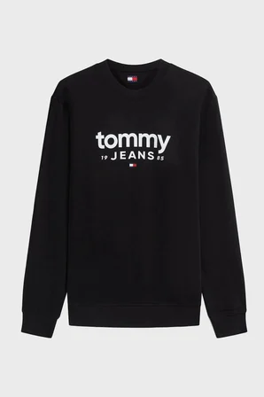 Tommy Jeans Pamuklu Regular Fit  Bisiklet Yaka Sweat Erkek SWEAT DM0DM23392 BDS SİYAH