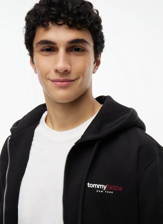 Tommy Jeans Siyah Erkek Sweatshirt DM0DM23404BDS TJM REG DNA BACKPRIN