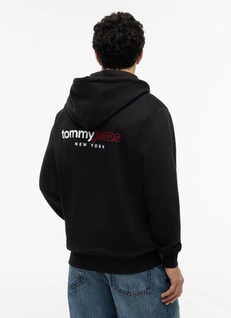 Tommy Jeans Siyah Erkek Sweatshirt DM0DM23404BDS TJM REG DNA BACKPRIN