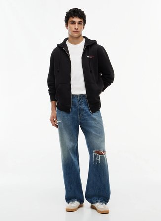 Tommy Jeans Siyah Erkek Sweatshirt DM0DM23404BDS TJM REG DNA BACKPRIN