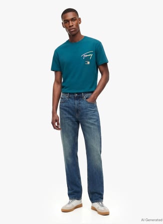 Tommy Jeans Lacivert Erkek Straight Denim Pantolon DM0DM233581BK RYAN SLIM STR CJ6034