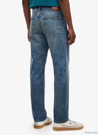 Tommy Jeans Lacivert Erkek Straight Denim Pantolon DM0DM233581BK RYAN SLIM STR CJ6034