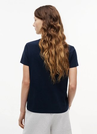 Tommy Jeans Lacivert Kadın Bisiklet Yaka Baskılı T-Shirt DW0DW22789C1G